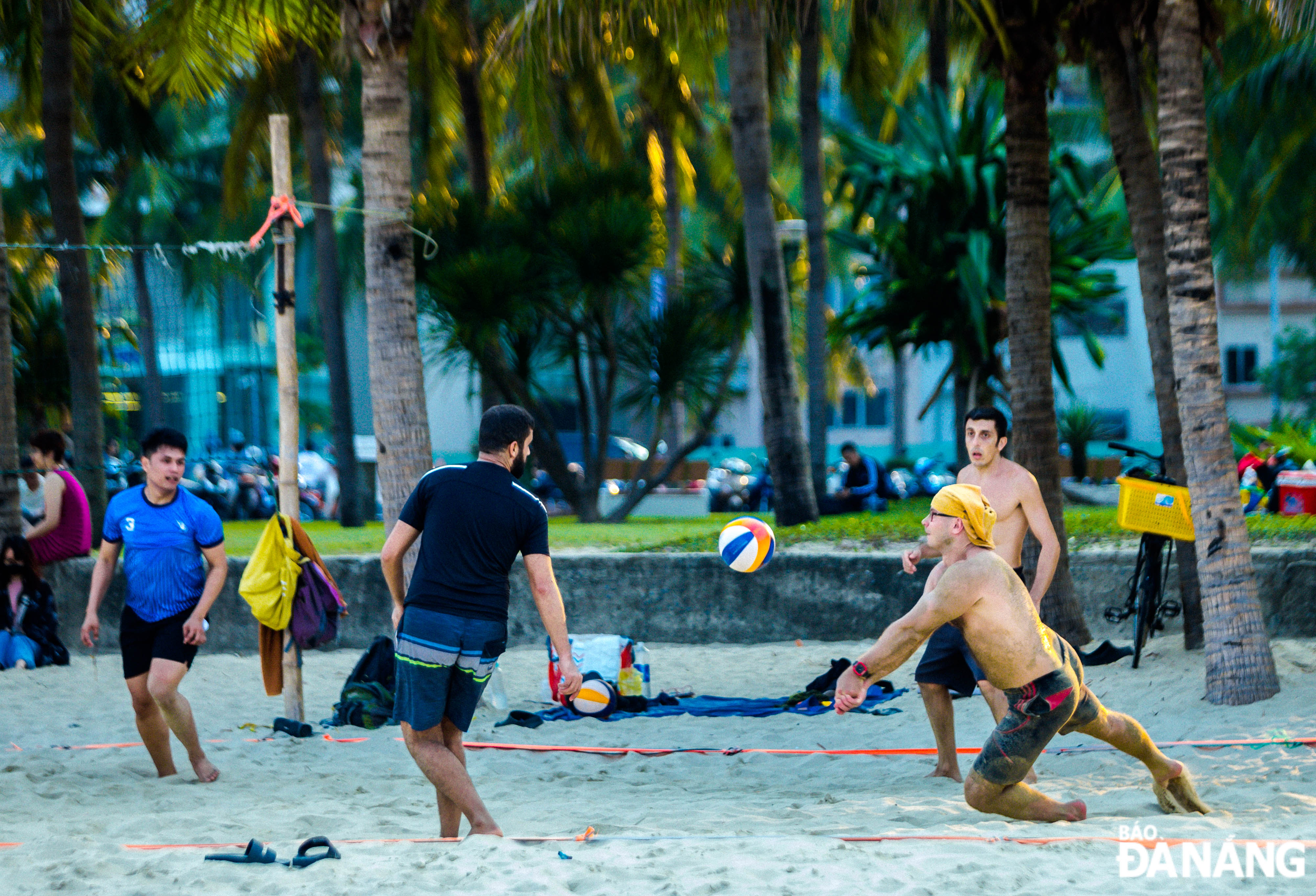 Many sports activities take place on beach.