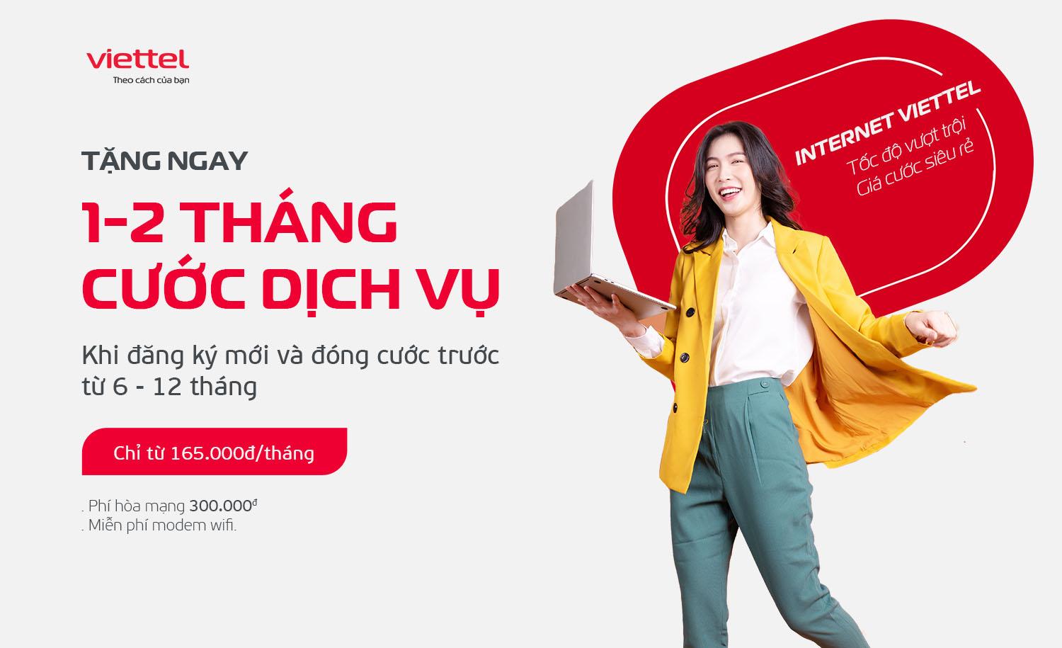 Mức giá cước wifi Viettel Đà Nẵng siêu “hạt dẻ”, chỉ từ 165.000 đồng/tháng.