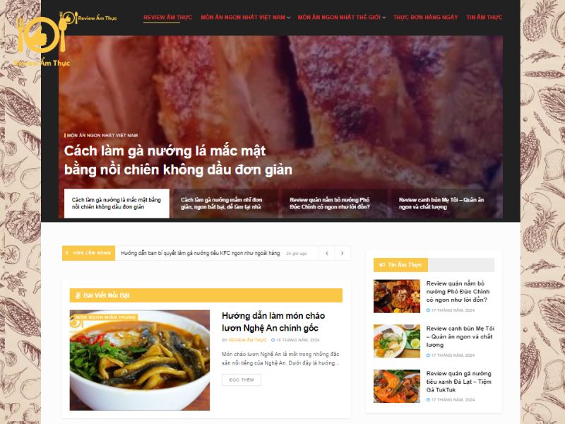 Review Ẩm Thực trang web chuyên review về món ăn quán ăn ngon.