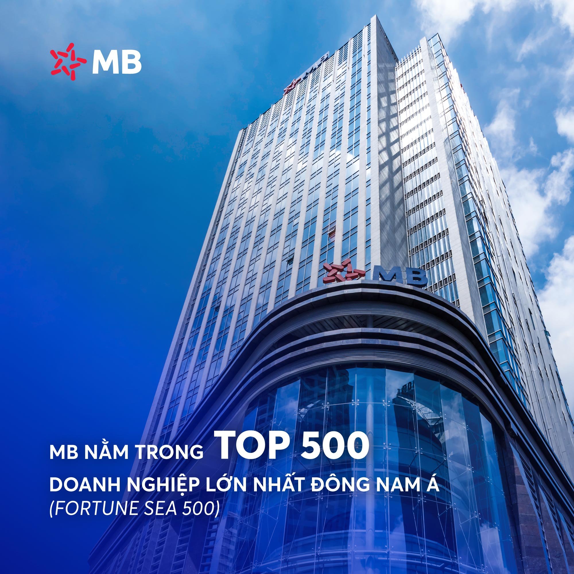 MB nằm trong TOP 500 doanh nghiệp lớn nhất Đông Nam Á