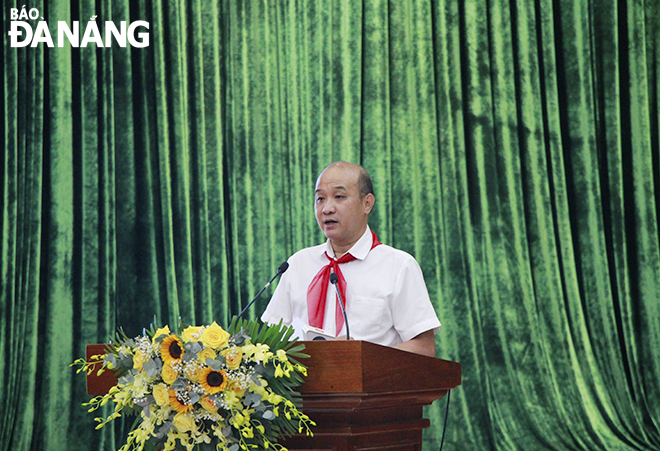 Vice Chairman of the Da Nang People's Committee Le Quang Nam speaking at the launching ceremony. Photo: X.D