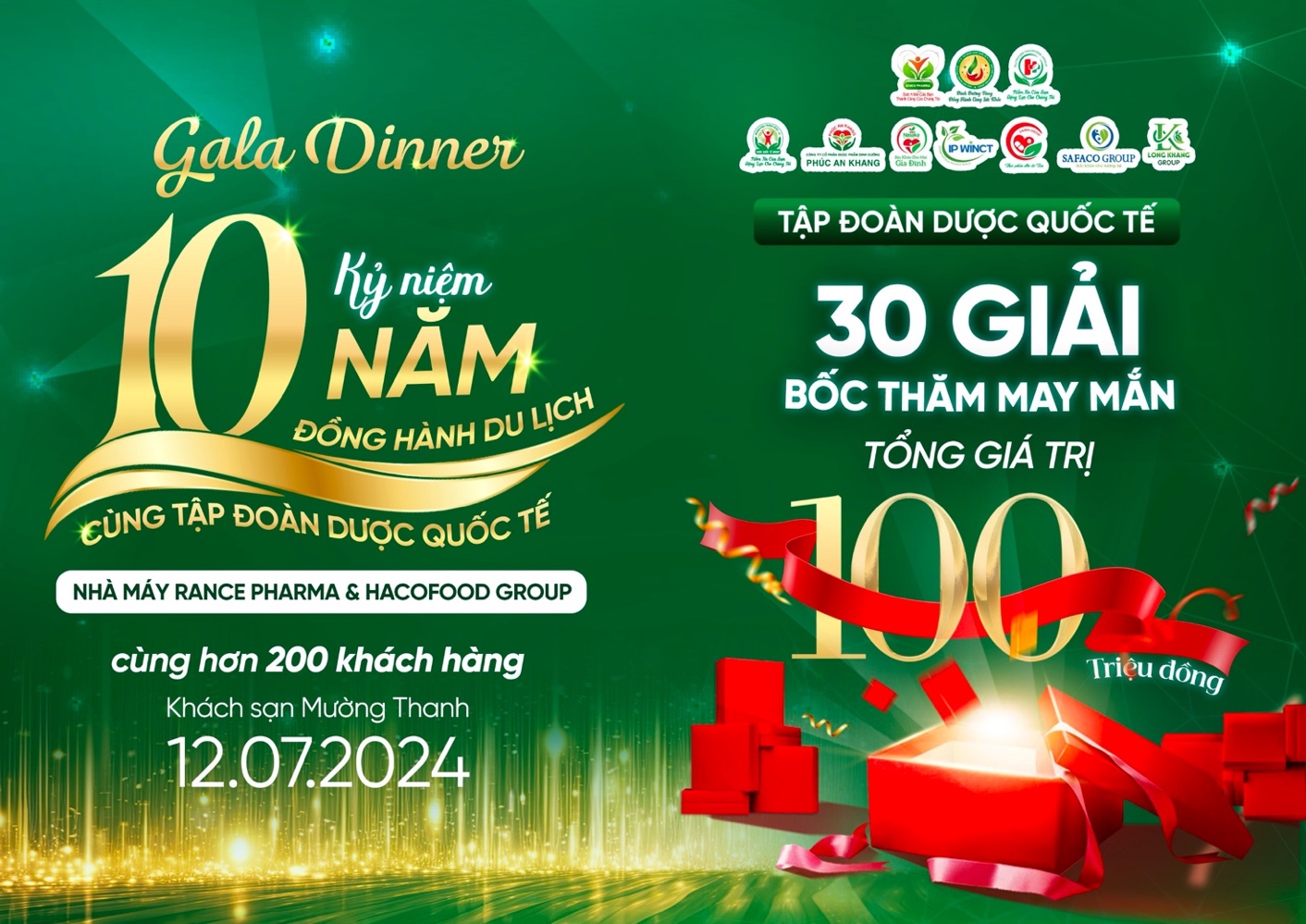 Chương trình đêm Gala Dinner đặc biệt kỷ niệm 10 năm du lịch cùng Tập đoàn Dược Quốc Tế.