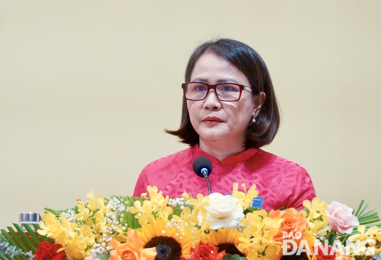 Phó Chủ tịch Ủy ban MTTQ Việt Nam thành phố Trần Thị Mẫn phát biểu chỉ đạo tại hội nghị. Ảnh: N.QUANG