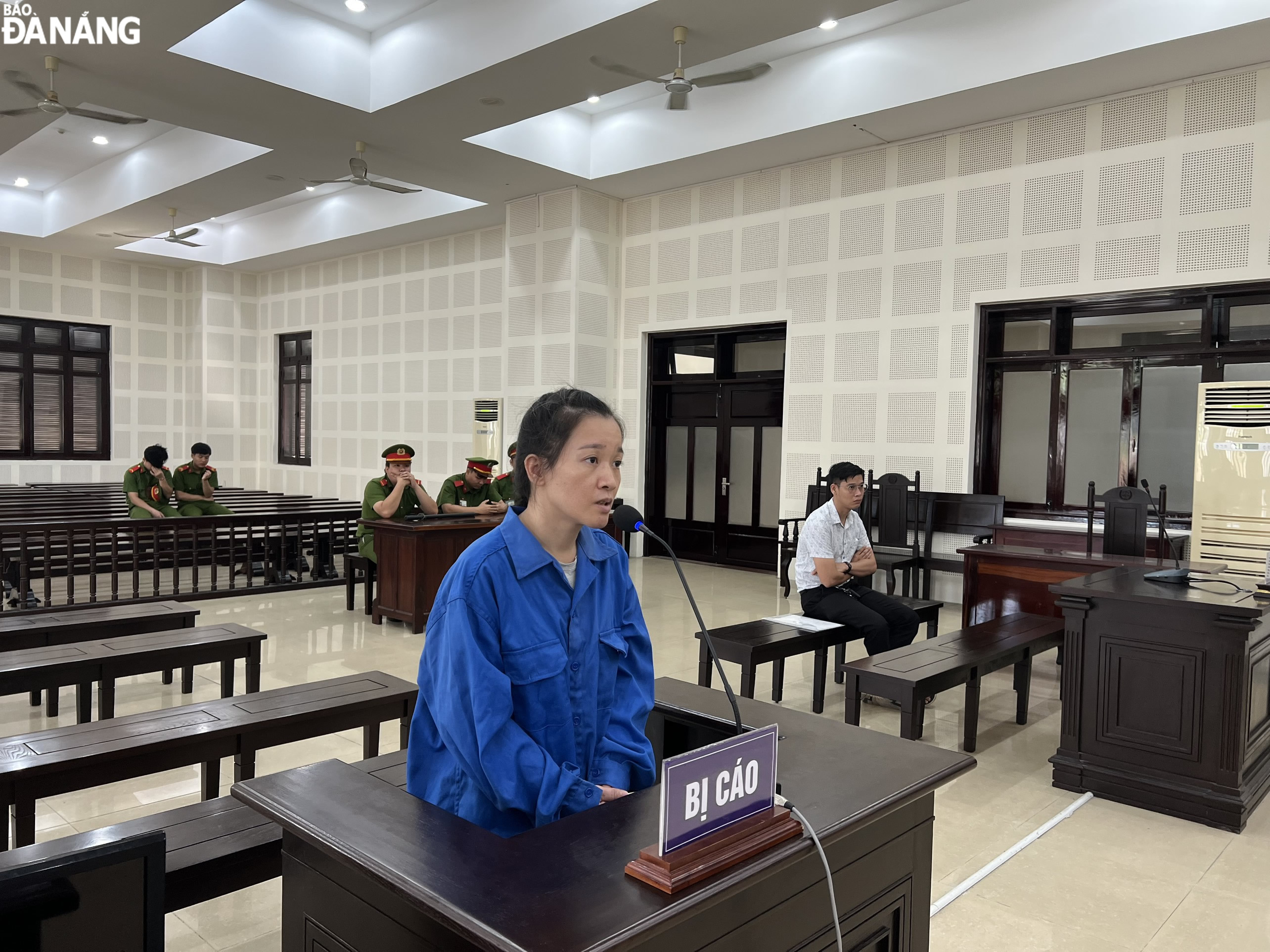 Bị cáo Nguyễn Thị Thanh Thủy tại phiên tòa sơ thẩm. Ảnh: L.H