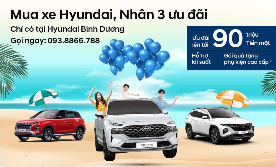 Bảng giá xe Hyundai mới nhất tại Hyundai Bình Dương