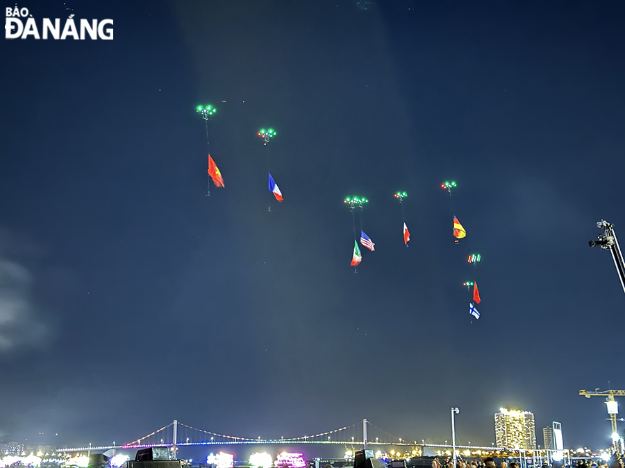 One of the new features at the DIFF 2024 final night was the performance from drones with the national flags of the participating countries.