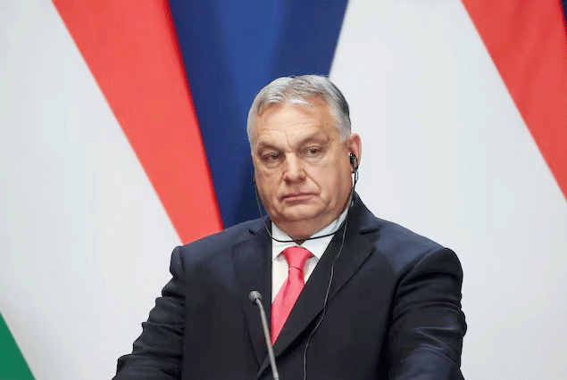 Thủ tướng Hungary Viktor Orban tại cuộc họp báo chung với lãnh đạo Slovakia tại Budapest ngày 16-1. Ảnh: Reuters	