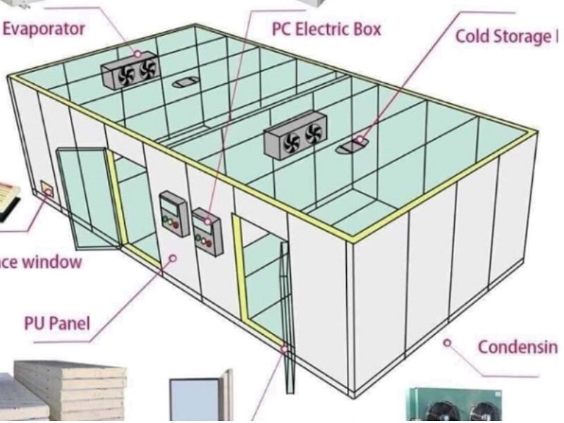 Chi tiết cấu tạo kho lạnh bảo quản hải sản.