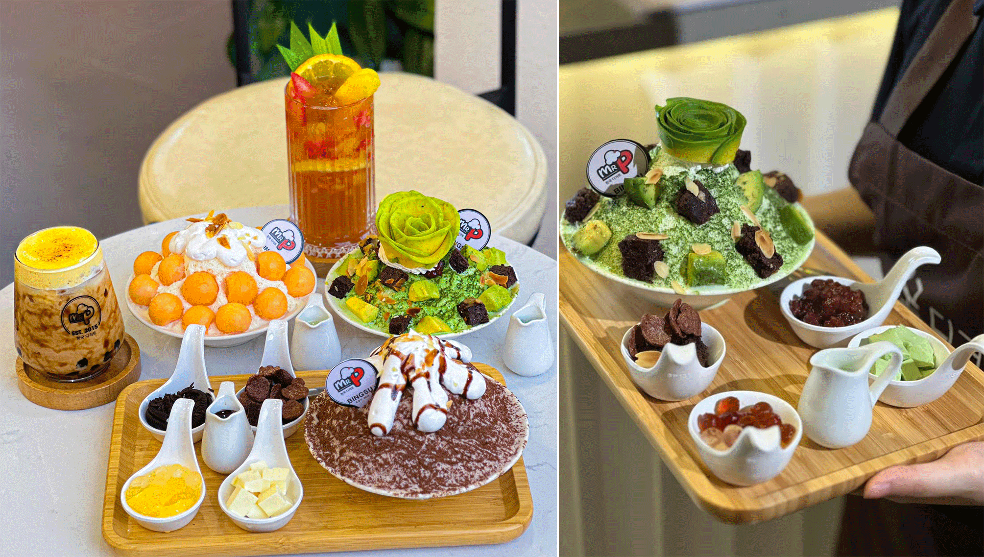 Món kem tuyết hấp dẫn tại Mr P-Bingsu & Trà. Ảnh: H.L