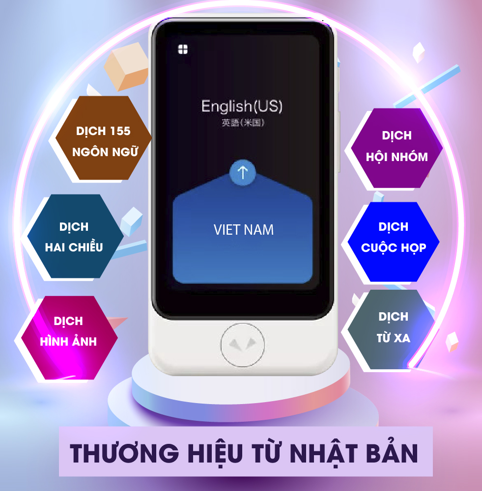 Dịch đa ngôn ngữ và dịch hình ảnh 55 ngôn ngữ của Pocketalk S Plus.