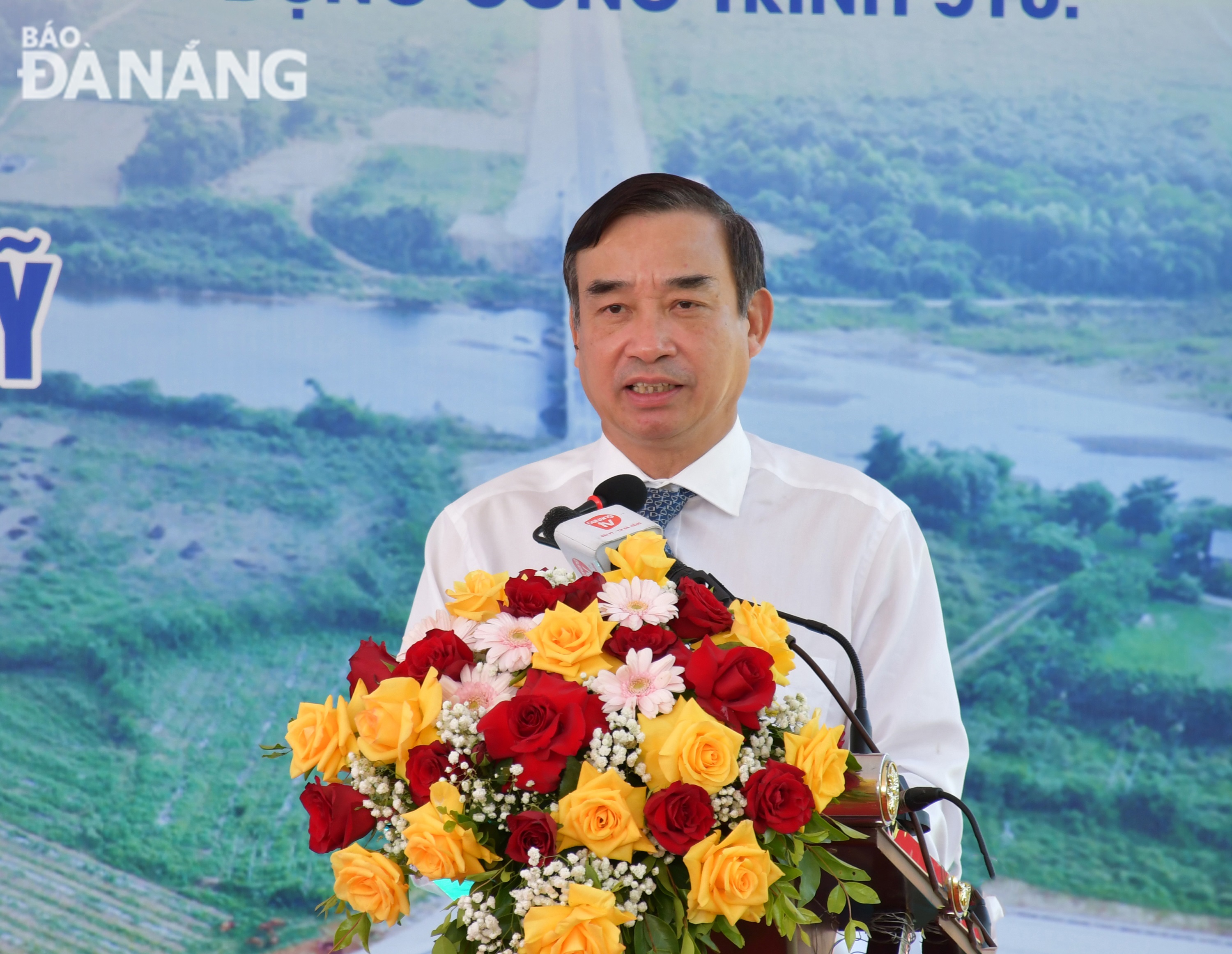 Chairman of the Da Nang People's Committee Le Trung Chinh speaking at the ceremony. Photo: THANH LAN