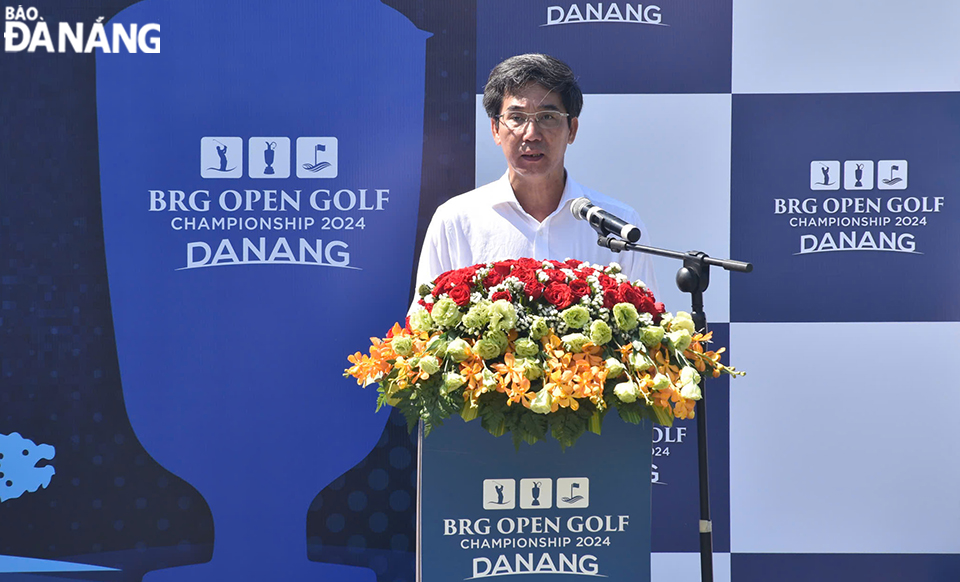 Vice Chairman of the Da Nang People's Committee Tran Chi Cuong hoped that the BRG Open Golf Championship Danang 2024 will contribute to attracting more golf tourists to Da Nang. Photo: THU HA