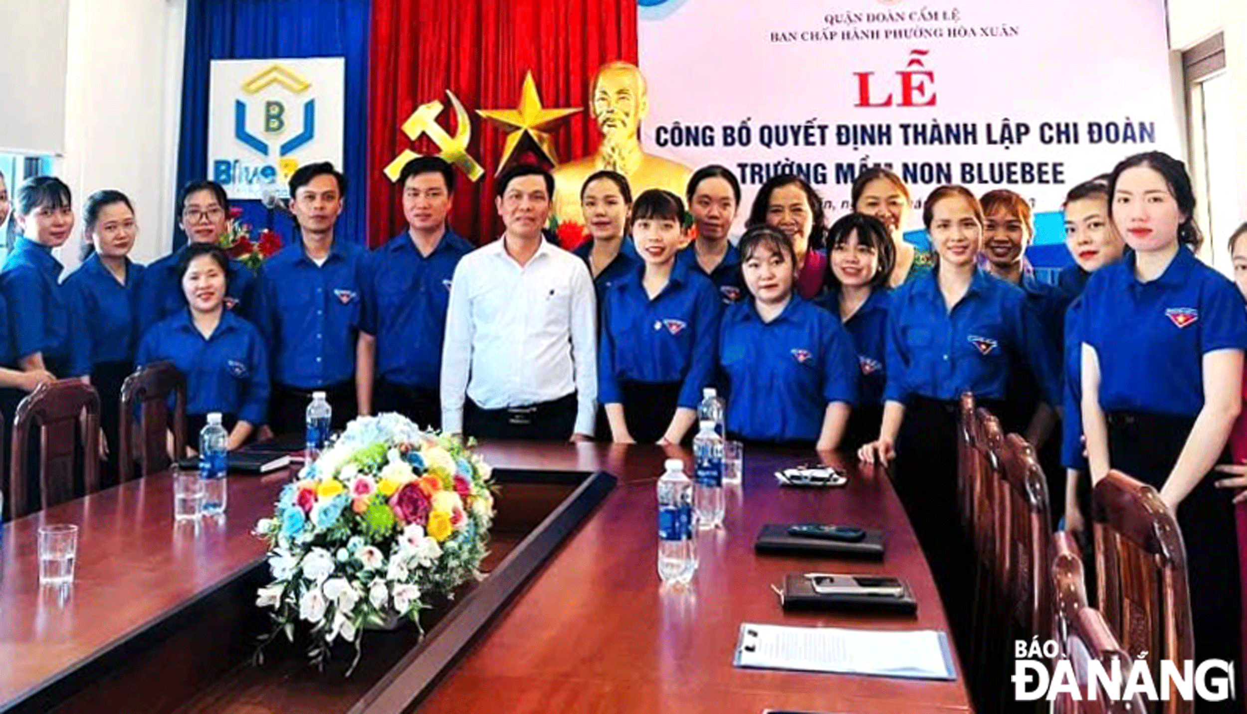 Trường Mầm non BlueBee thành lập tổ chức Đoàn với 15 đoàn viên, trực thuộc Đoàn phường Hòa Xuân (quận Cẩm Lệ). Ảnh: VĂN CƯỜNG