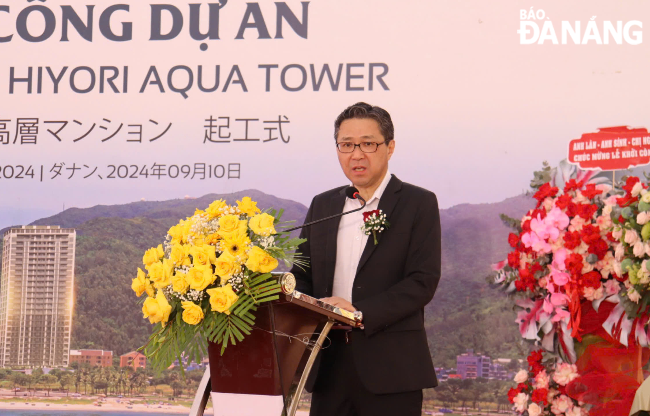 Mr. Mori Takero, the Consul General of Japan in Da Nang, speaking at the event