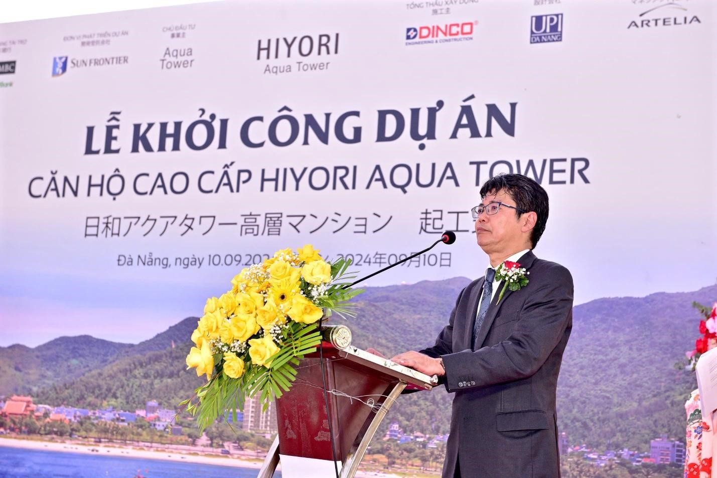 Đại diện Chủ đầu tư, ông Yamada Yasushi - Chủ tịch Công ty Aqua Tower chia sẻ thông tin về dự án