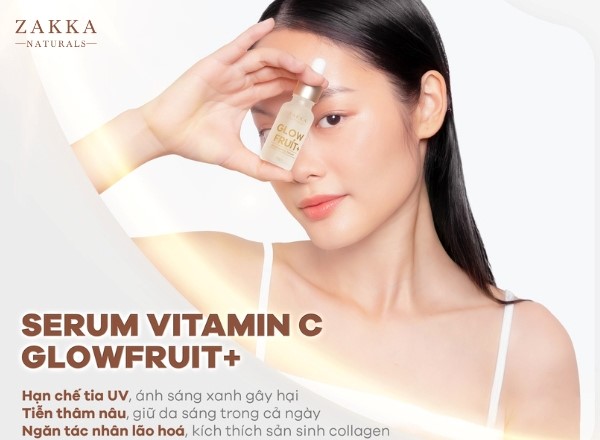 Serum Vitamin C Glowfruit+ Brightening Zakka cho người mới bắt đầu.