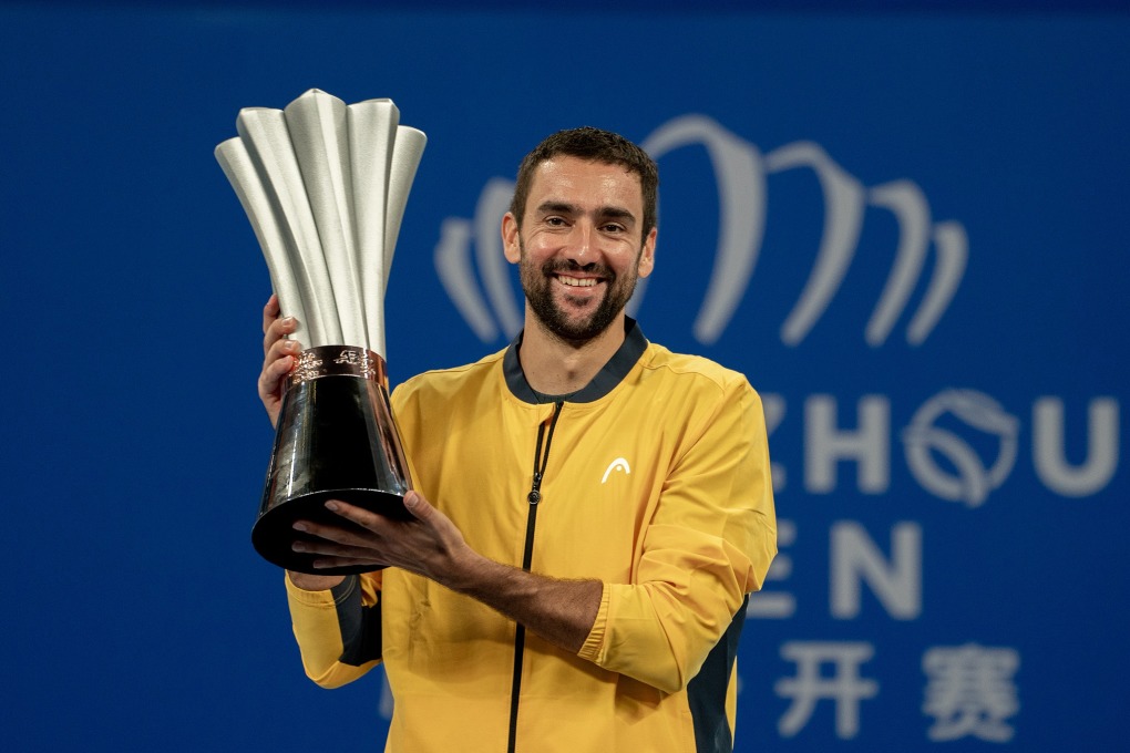 Cilic nâng cao danh hiệu ATP 250 ở Hàng Châu, Trung Quốc. Ảnh: Reuters