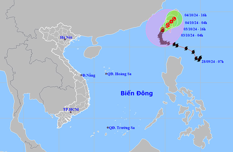 Thời tiết ngày 3-10: Trung Bộ, Tây Nguyên và Nam Bộ có mưa dông