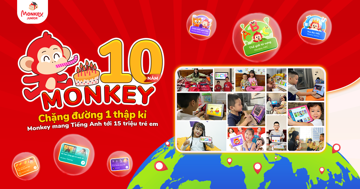 Hành trình 10 năm phát triển của Monkey trong lĩnh vực giáo dục trẻ em