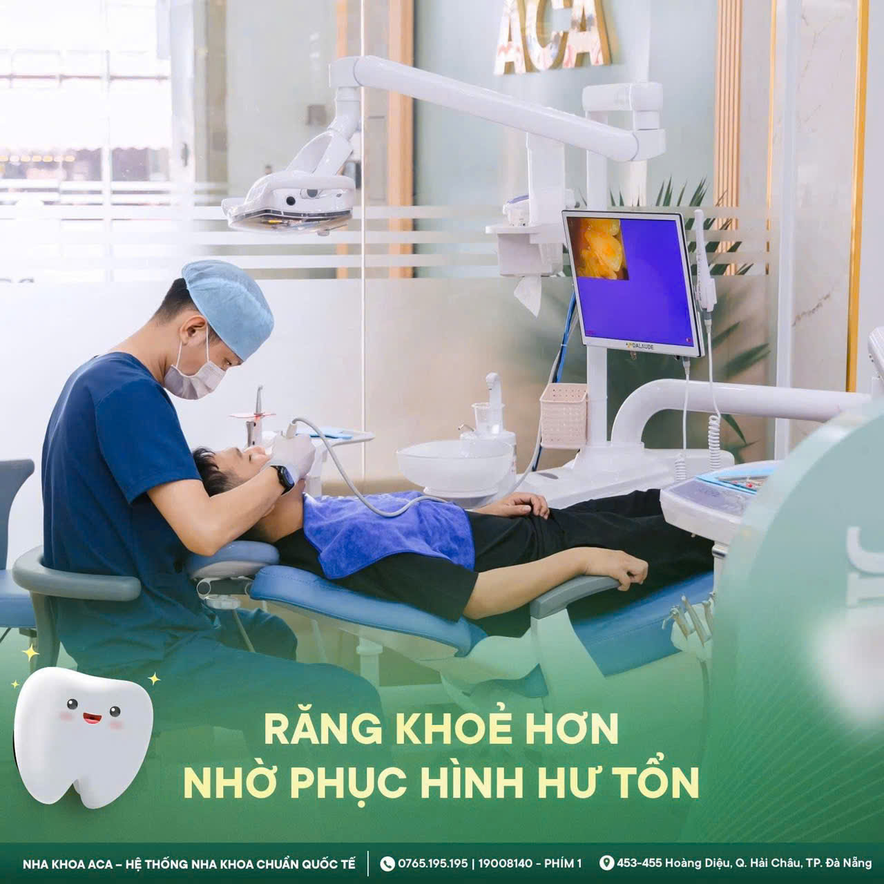 Khách hàng đang trải nghiệp dịch vụ tại Nha khoa ACA.