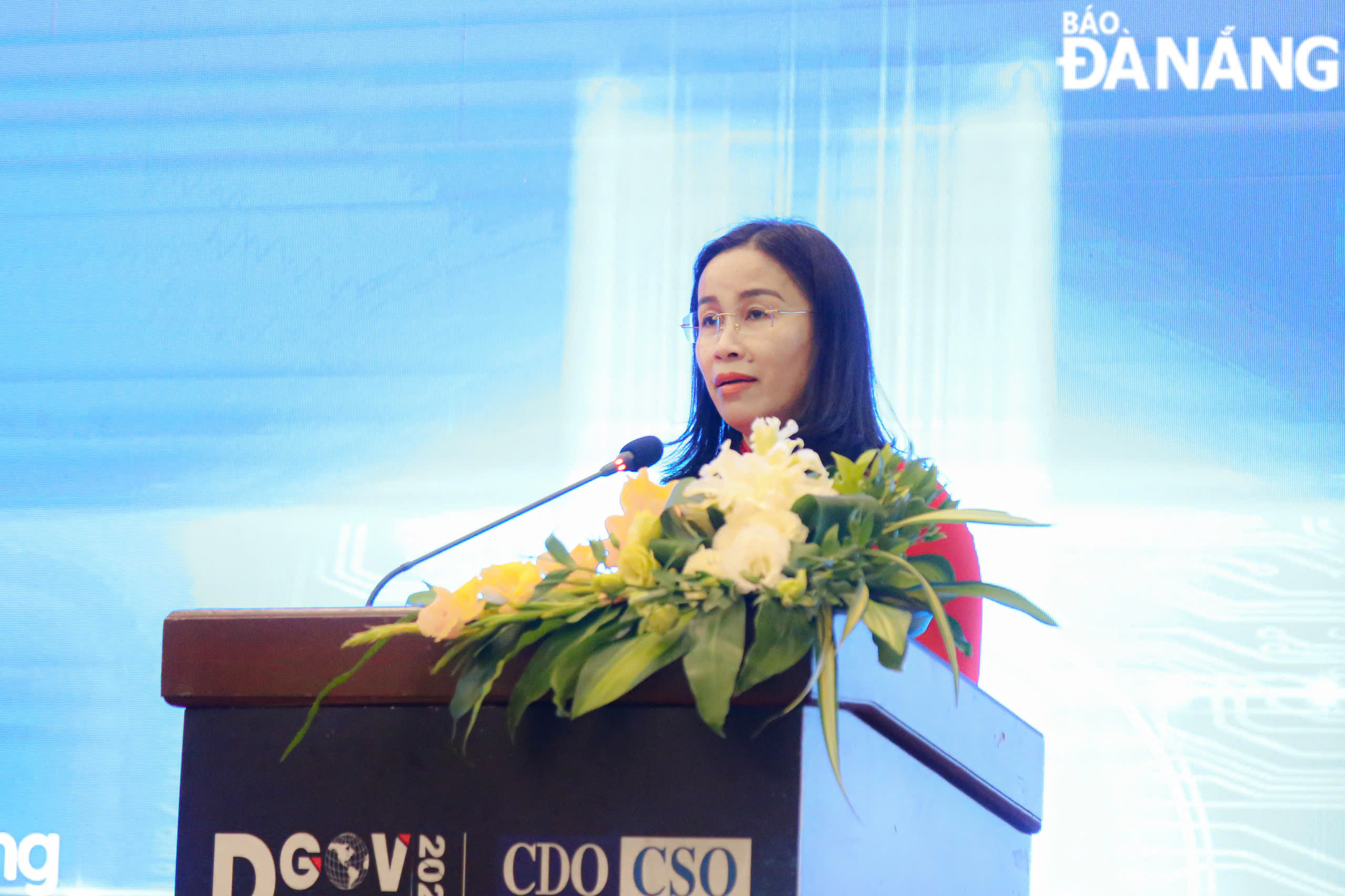 Vice Chairwoman of the Da Nang People's Committee Nguyen Thi Anh Thi speaking at the event