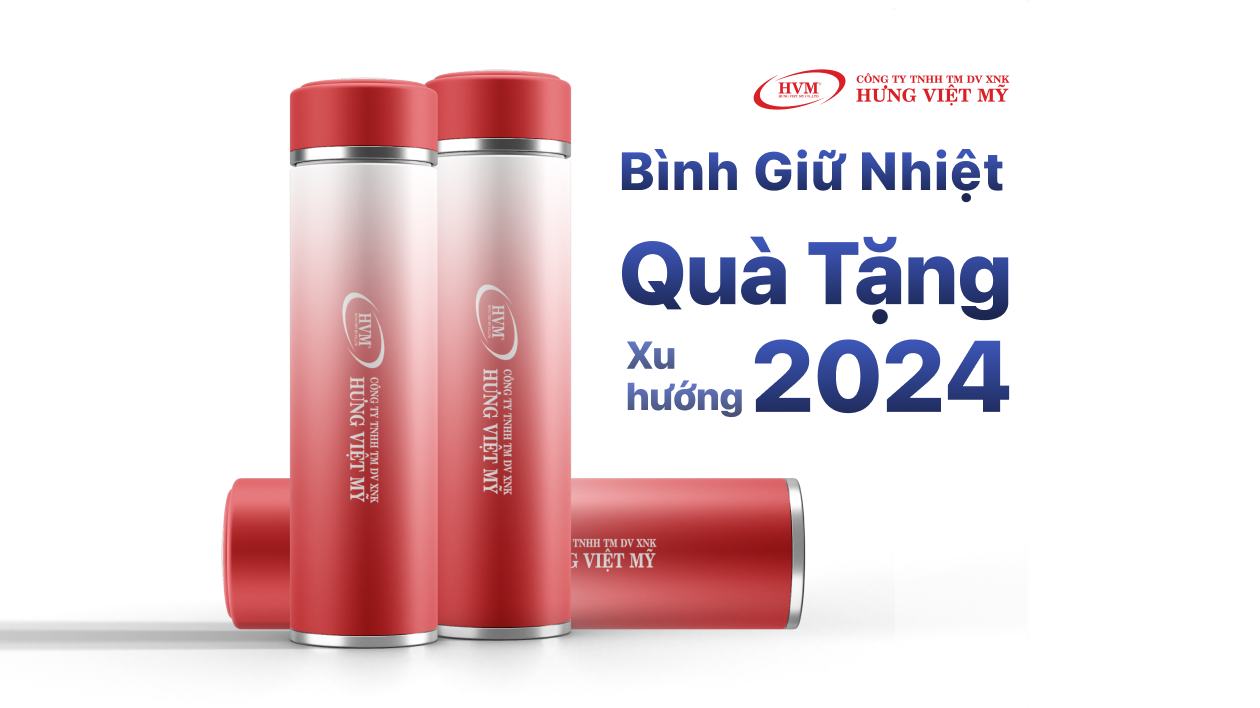 Bộ quà tặng bình giữ nhiệt in logo cao cấp cho khách hàng dịp Tết