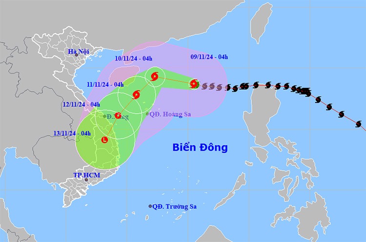 Thời tiết ngày 9-11: Bão số 7 gần vùng biển Hoàng Sa, biển động dữ dội