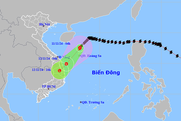 Thời tiết ngày 11-11: Trung Trung Bộ mưa to, bão số 7 suy yếu thành áp thấp nhiệt đới