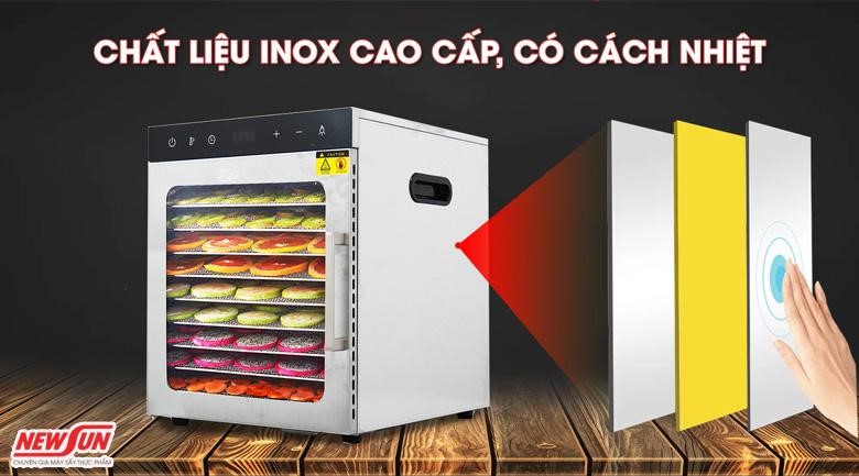 Lựa chọn máy sấy trái cây có chất liệu cao cấp.