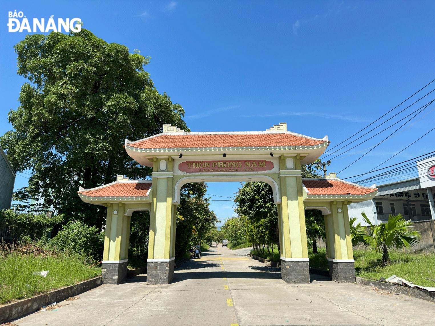 The entrance to Phong Nam village, where the 