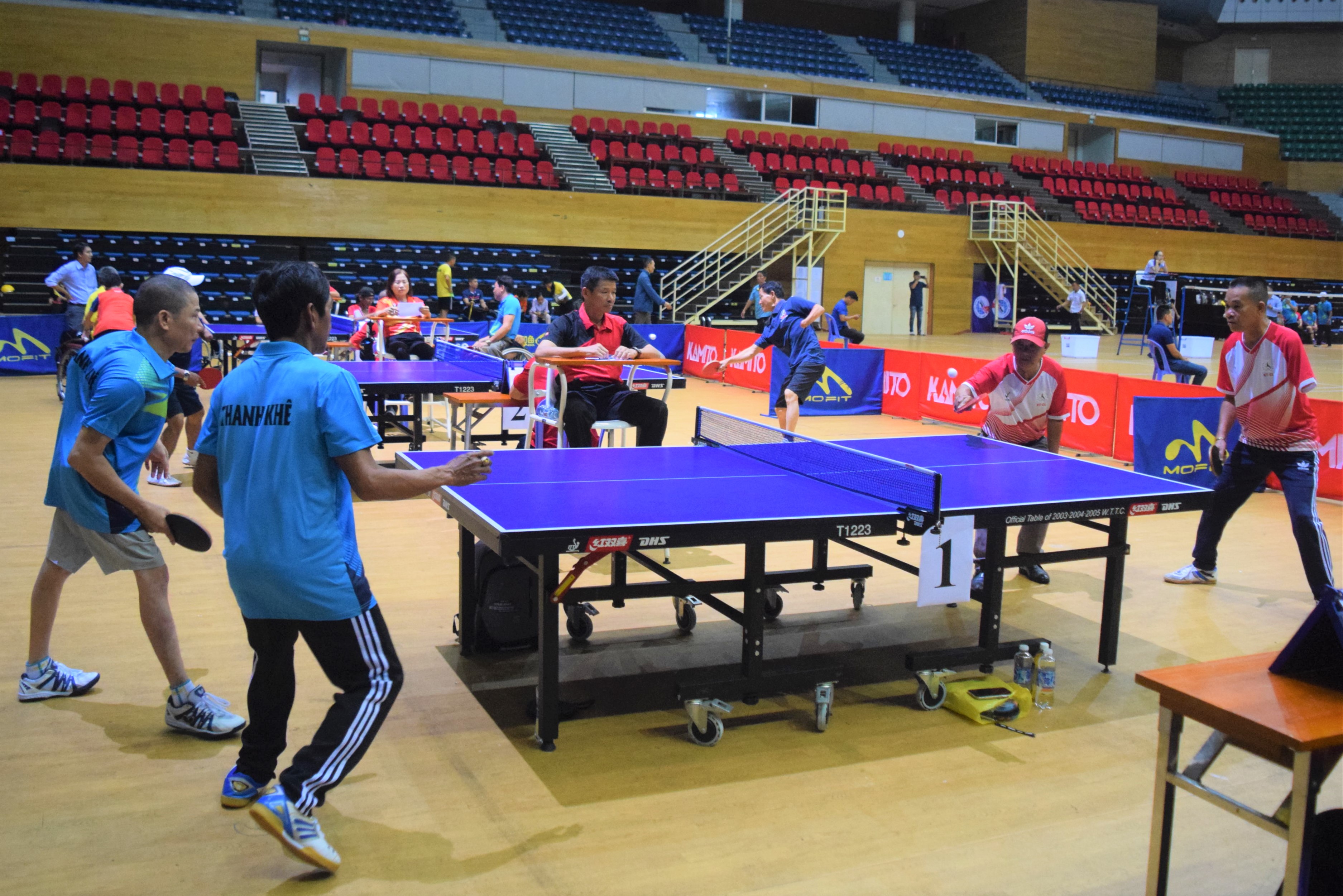 Table tennis athletes in action. Photo: P.N