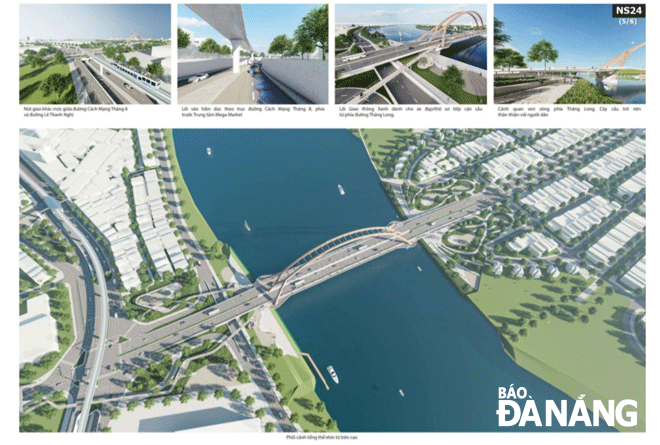 Perspective of planning and architectural design of the Le Thanh Nghi - Cach Mang Thang Tam - Thang Long - Hoa Xuan approach road traffic intersection. Photo: TRONG HUNG