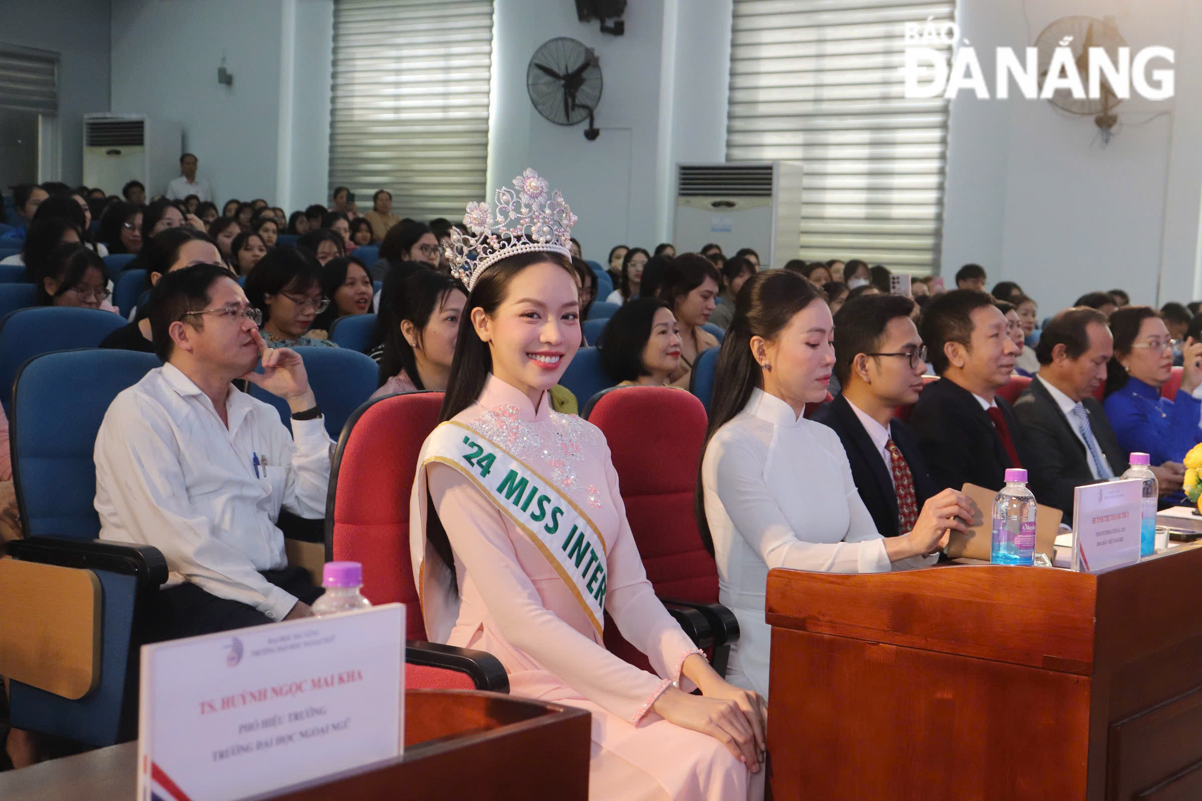 Hoa hậu Thanh Thủy tại chương trình. ẢNH: KHÁNH NGÂN