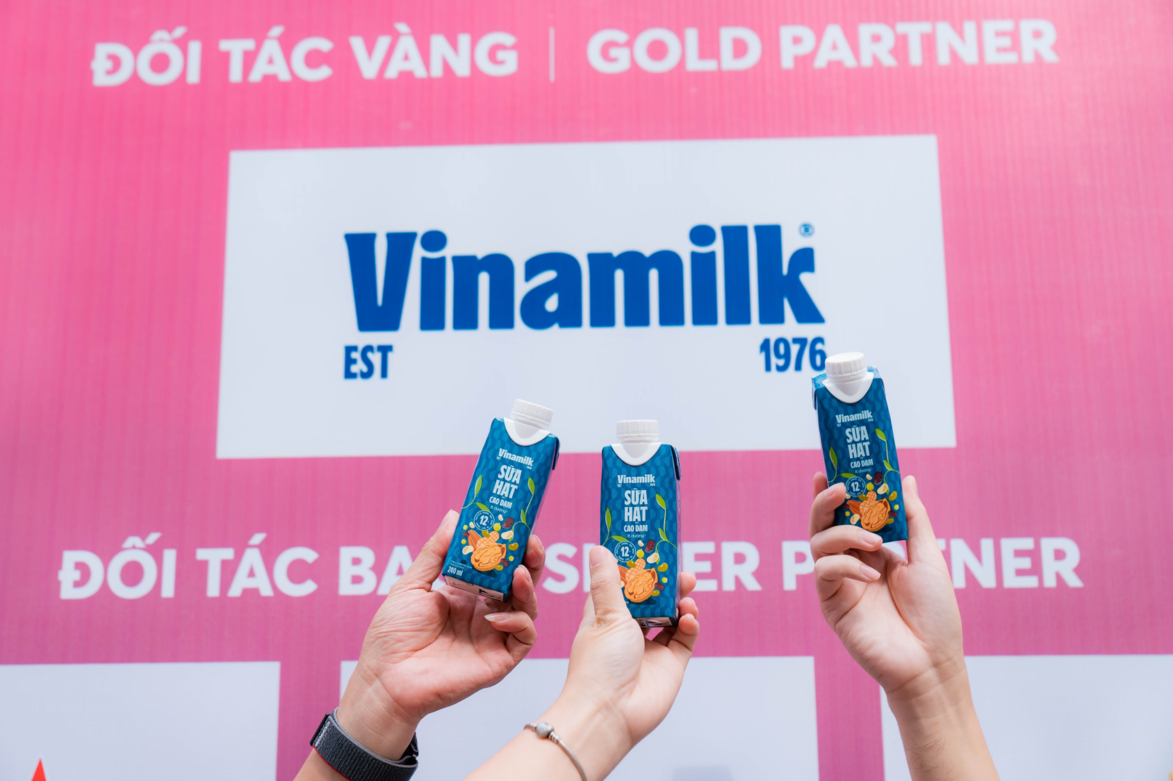 Sữa hạt Cao đạm Vinamilk có trong race-kit của 11.000 runner. Ảnh: Công ty VNM cung cấp