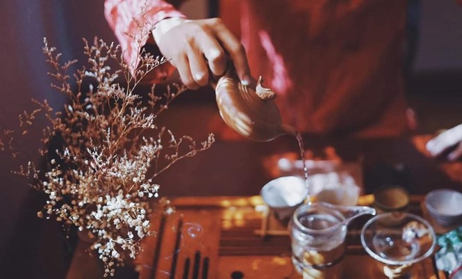 A picturesque scene at Chu Troc tea shop. Photo: NVCC