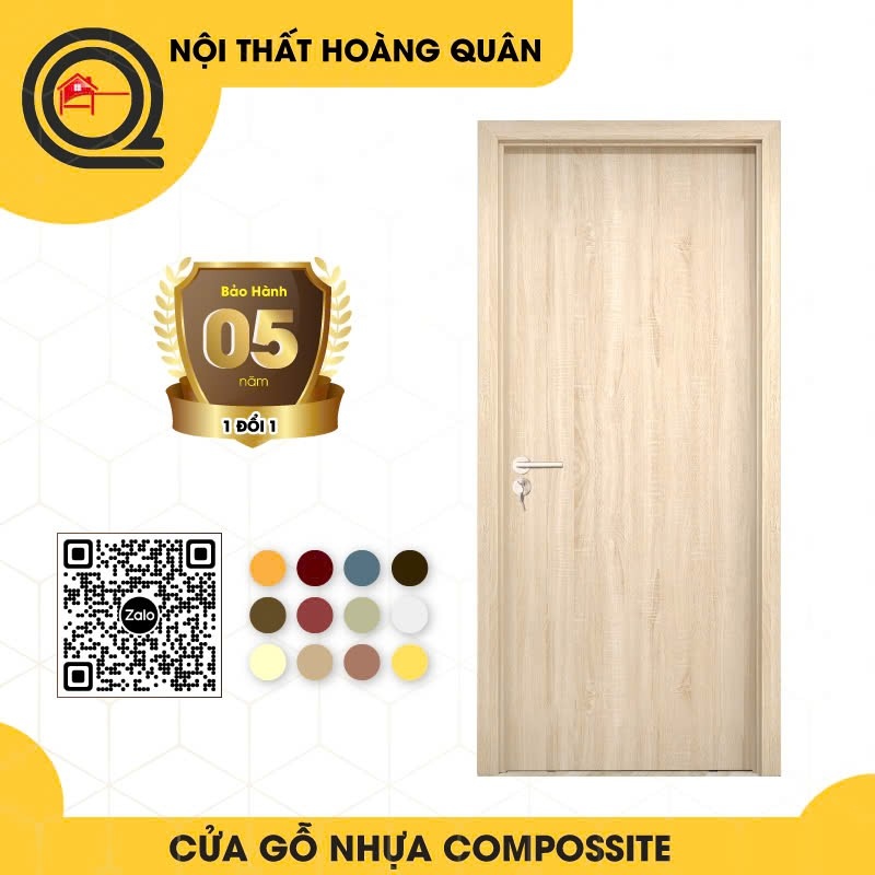 Bảng màu đa dạng của cửa gỗ nhựa composite.