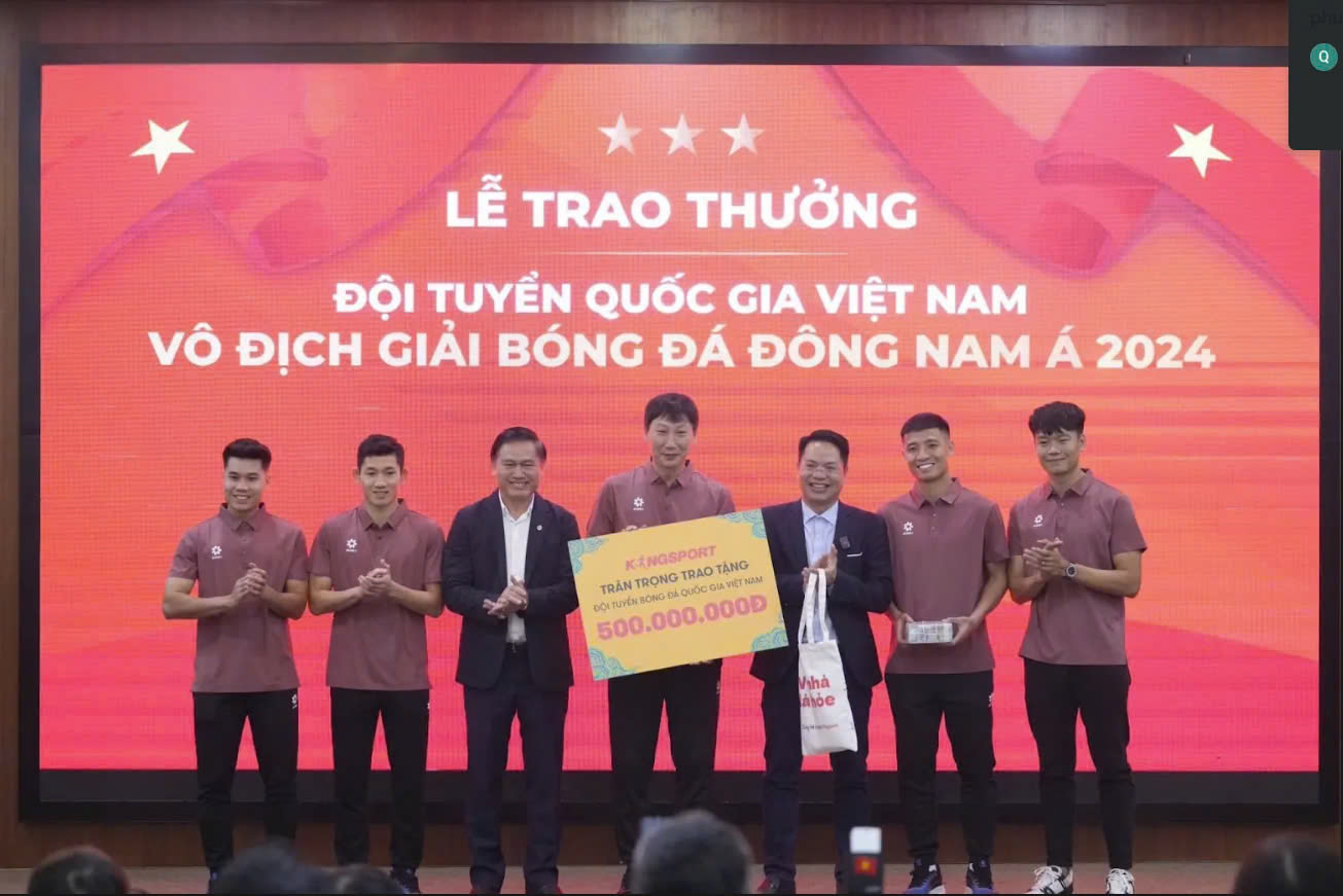 Kingsport trao thưởng 600 triệu đồng cho đội tuyển Việt Nam vô địch ASEAN Cup 2024