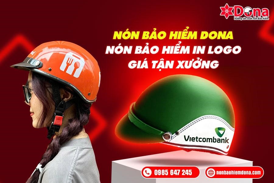 Dịch vụ in logo nón bảo hiểm tại nón bảo hiểm Dona.