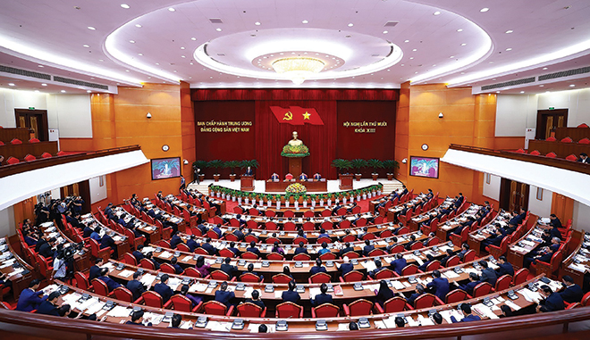 Phiên khai mạc Hội nghị lần thứ 10 Ban Chấp hành Trung ương Đảng Cộng sản Việt Nam khóa XIII. Ảnh: TTXVN