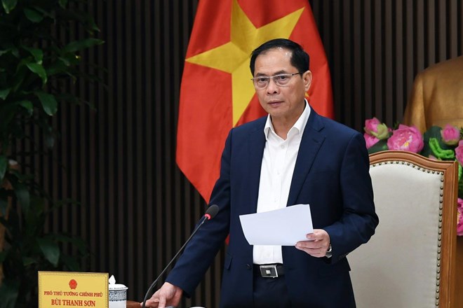 Ủy viên Trung ương Đảng, Phó Thủ tướng Chính phủ Bùi Thanh Sơn làm Tổ trưởng Tổ công tác về thích ứng với điều chỉnh chính sách kinh tế, thương mại của Mỹ. Ảnh: VGP